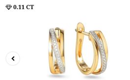 Goldohrringe mit Diamanten 0,110 ct