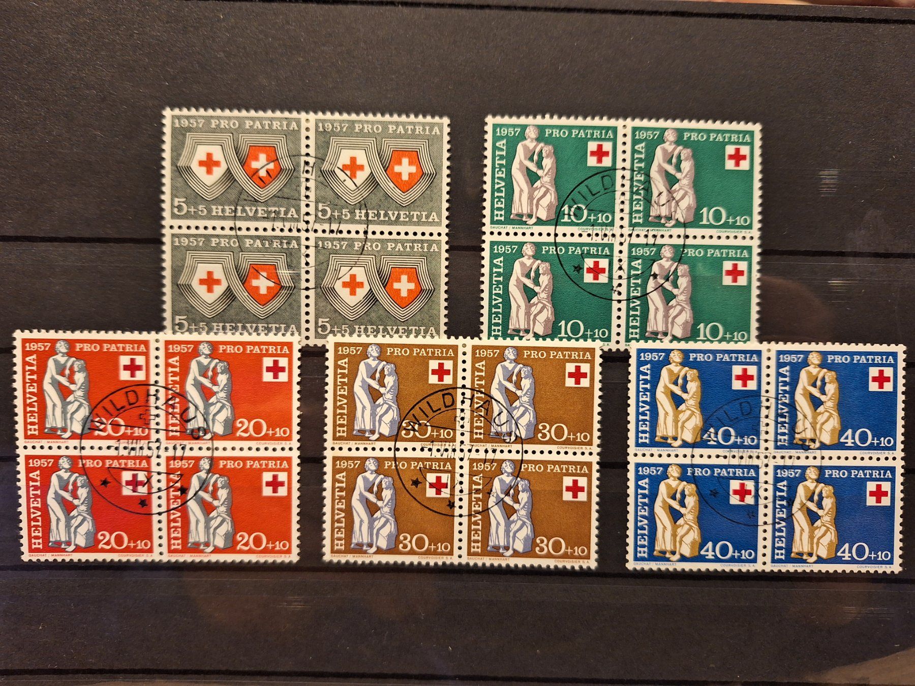 Tutti i francobolli: Pro Patria 4er Blocks 1957 – Usato da Balgach venduto da SIMEON27