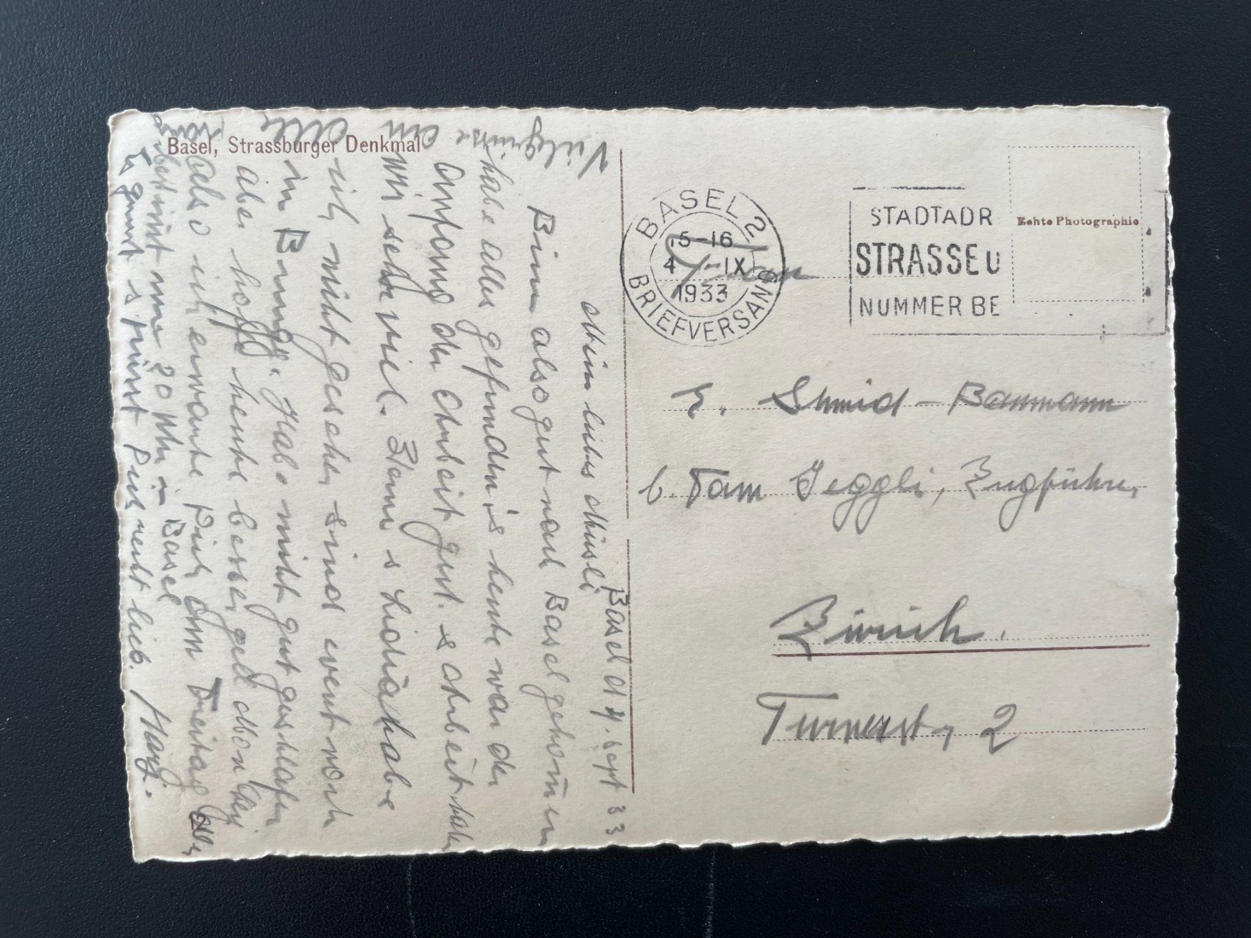 Cartoline postali: AK BS Basel, Strassburger Denkmal – Usato da Thal venduto da Danny82 1