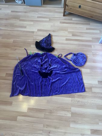 Kostüm Kürbis violett mit Hut, Halloween Grösse 116