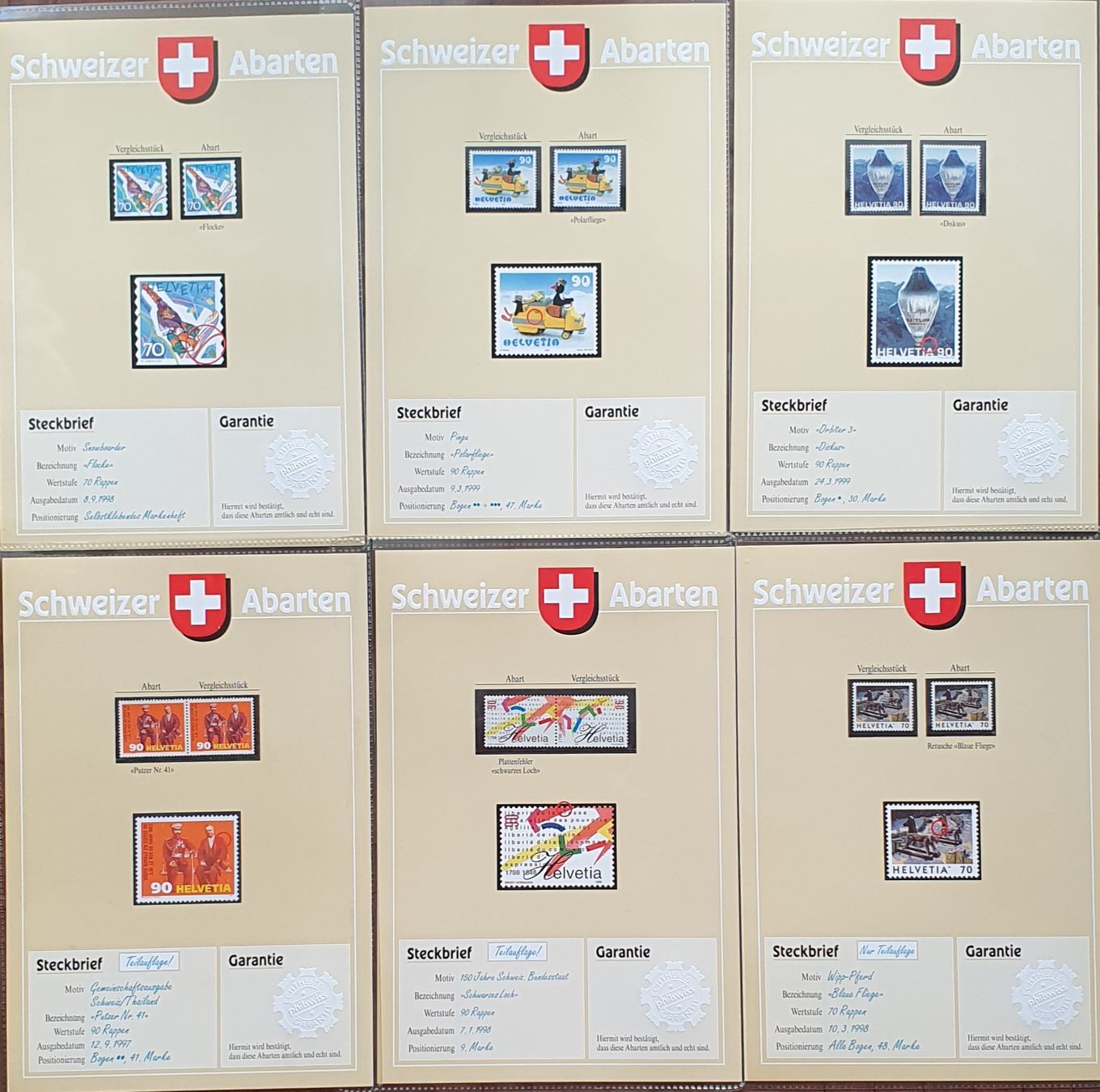 Tutti i francobolli: schöne Sammlung Abarten Schweiz mit über 50 Abarten – Usato da Kreuzlingen venduto da Rschweiz1 3