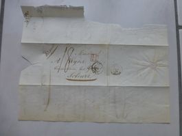 Lyon 24. Juli.1844 nach Solothurn, Zusatz Stempel LF4D rot
