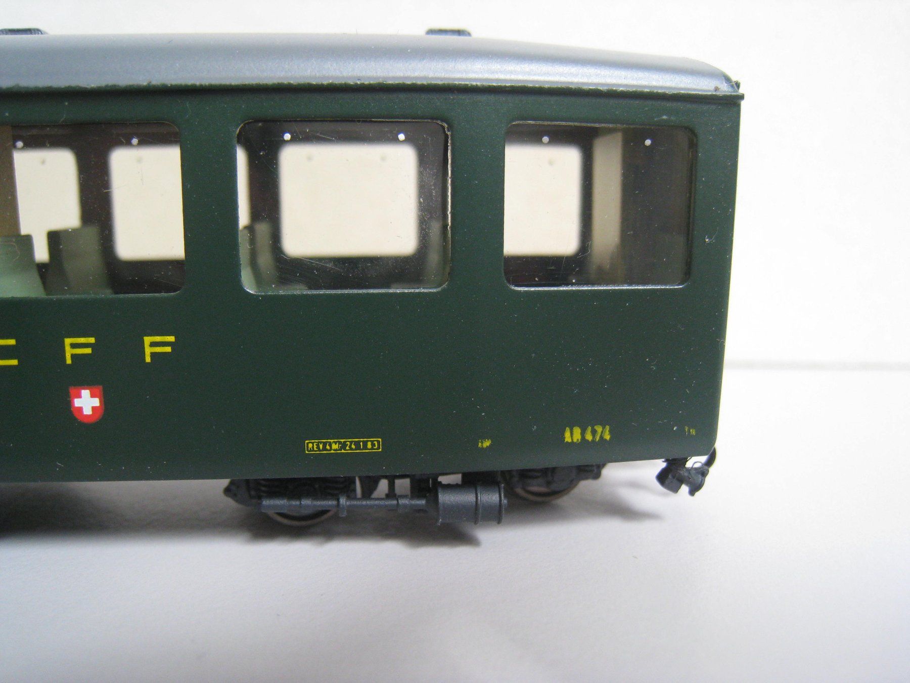 HRF Modellini di ferrovie: H R F, AB4 474 oder 477 SBB-Brünig  Mitteleinstieg,1783 – Usato da Buchs ZH venduto da swiss-train 1