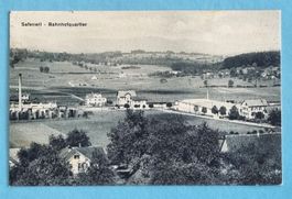 Safenwil - Bahnhof - Fabriken mit Hochkamin - 1920