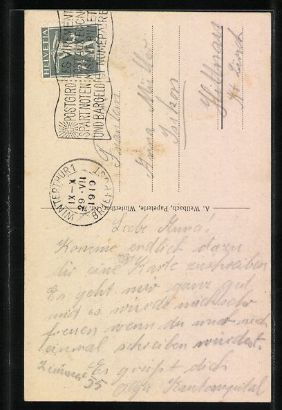 Cartes postales: Winterthur, Kantonsspital mit Poliklinik – D'occasion à Berlin par bartko-reher 1
