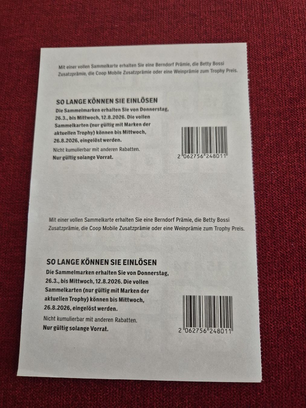 Coop Timbres & points: Trophy Marke – Neuf (Voir description) à Würenlingen par kuh33 1