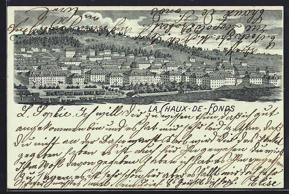 Cartoline postali: Mondschein-Lithographie La Chaux-de-Fond – Usato da Berlin venduto da bartko-reher