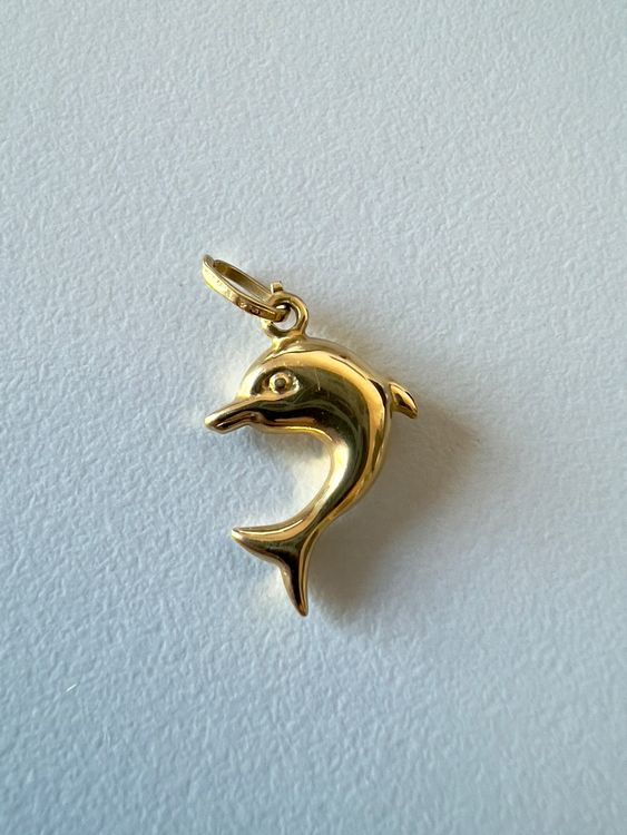 Ciondoli: Goldener Delphin Anhänger, 750 / 18K Gold - 1.53 g – Usato da Merenschwand venduto da stardust.12 1