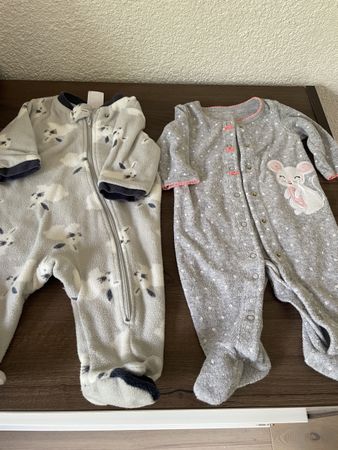 2er-Set Baby-Overalls 3–6 Monate – 1 × Samt, 1 × Fleece