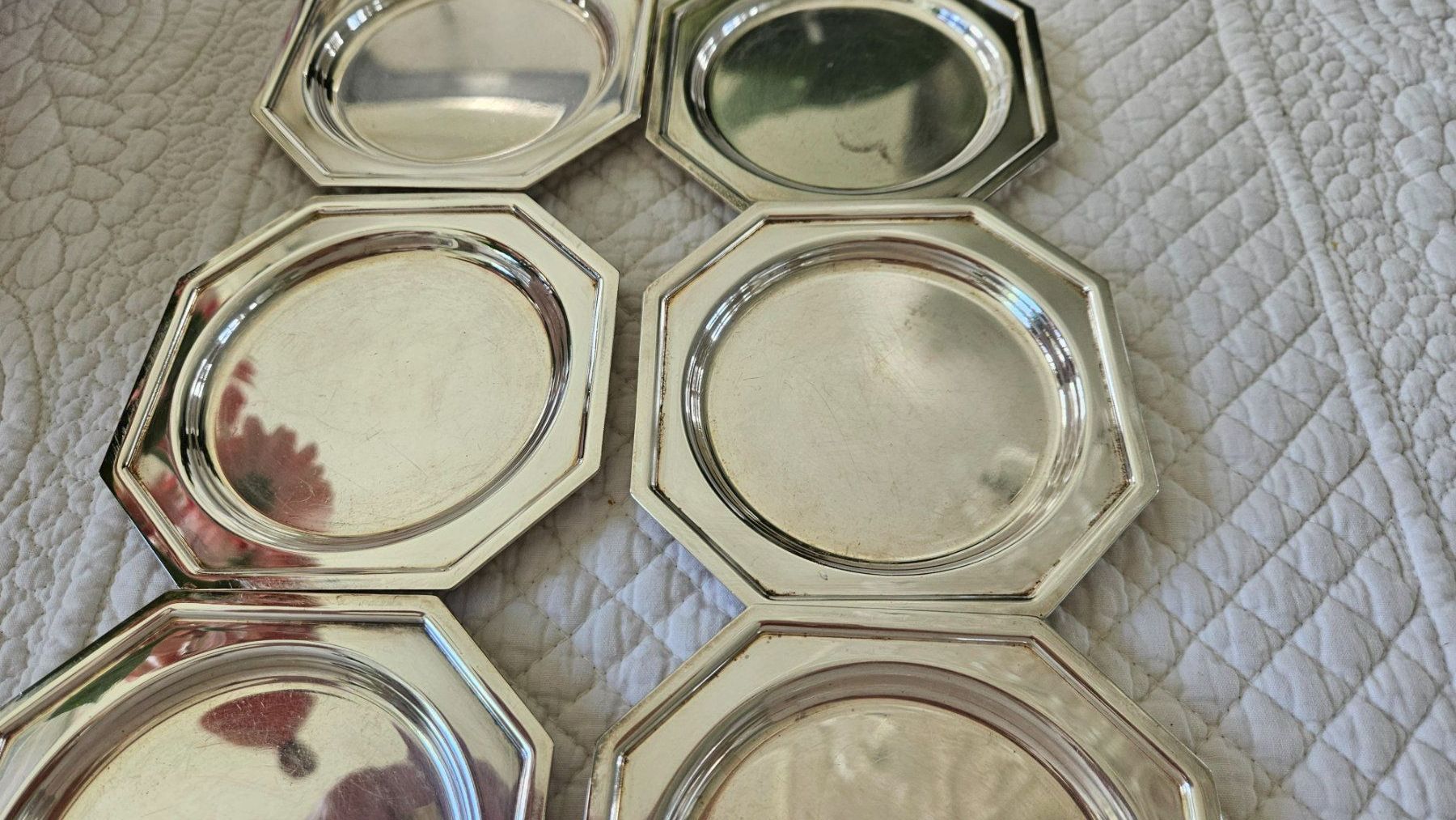 Sottobicchieri: 6 edle Untersetzer, versilbert Vintage Shabby Chic – Usato da Gossau ZH venduto da Goes05 2