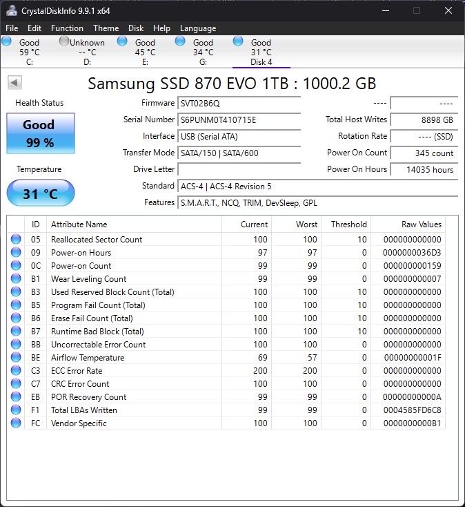 Samsung Dischi rigidi: Samsung SSD 870 EVO 1TB [6] – Nuovo (secondo la descrizione) da Reinach BL venduto da leo_d9bs 2