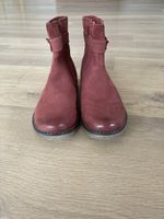Stiefeletten Leder rot mit Blumen Grösse 36 getragen