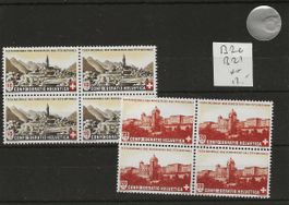 timbre B20 et B21 ** Pro Patria 1943 bloc de 4