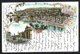 Litho Zürich, Escherdenkmal mit Bahnhof
