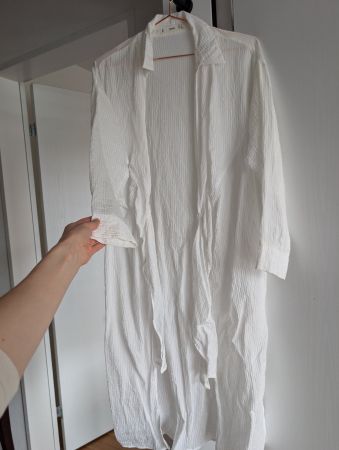 Mango Sommer Tunika Kleid Weiss XS