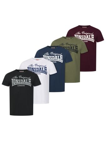 Lonsdale Fittonhill T-Shirt 5er Pack-W,Black,Navy,Ox,Olive L