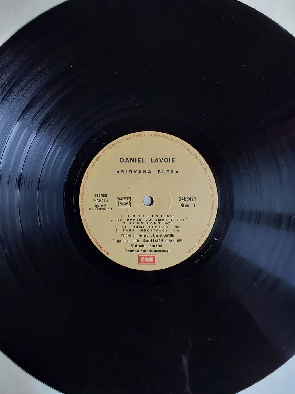 Vinyles: Vinyl LP Daniel Lavoie - Nirvana Bleu - 1985 – D'occasion à Villeret par Fil11 2
