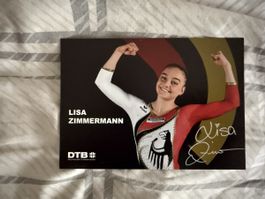 Autogrammkarte Lisa Zimmermann Kunstturnen DTB mit Unterschr