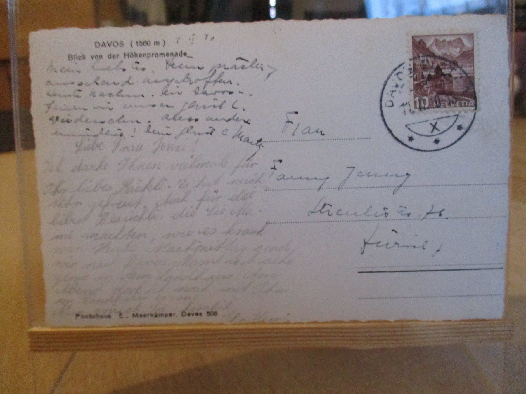 Ansichtskarten: Davos Postkarte  3 – Gebraucht aus Felsberg von sanwill 1
