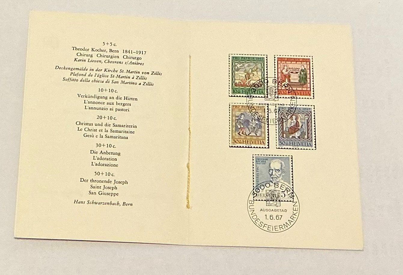 Tutti i francobolli: CH Pro Patria  Briefmarkenheftchen Satz 1967 – Usato da Koblenz venduto da Markenhimmel