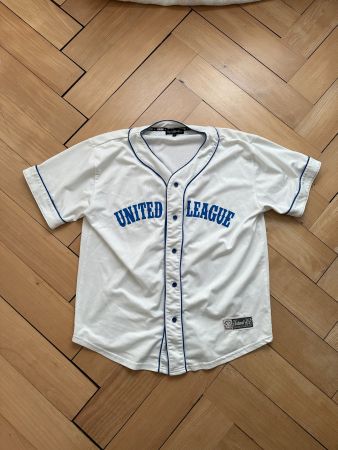 Baseball Trikot Shirt weiss-blau L