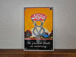 Emailschild Ford V8 Limited USA Service Logo Emaille Schild