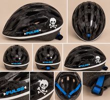 PULSE Fahrradhelm Schwarz mit Totenkopf