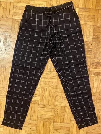 Pantalon Capri à carreaux noir - Mango - taille S