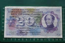 general dufour banknote 20 franken 1974