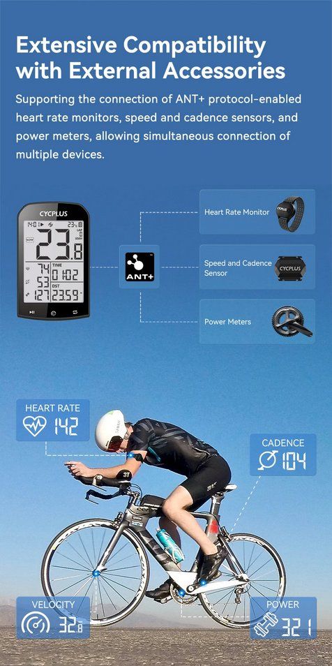 Computer & Messgeräte: GPS Fahrradcomputer mit Bluetooth 5.0 & ANT+ Geschwindigkeit – Neu und originalverpackt aus Genève von Anna-38 2