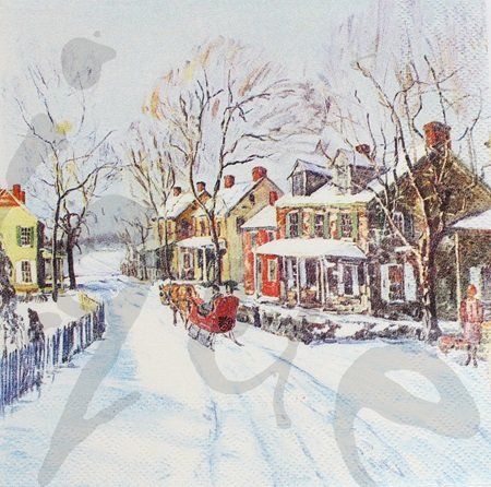 Servietten: Serviette winterdorf 25x25 (w336) – Neu (gemäss Beschreibung) aus Schlatt TG von kreativ-atelier