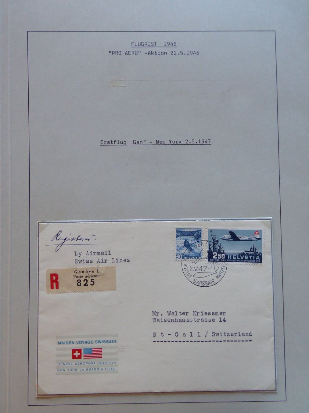 Tutti i francobolli: Tolle Flugpostsammlung gest. + auf Brief – Usato da Horw venduto da pilatusmail 6