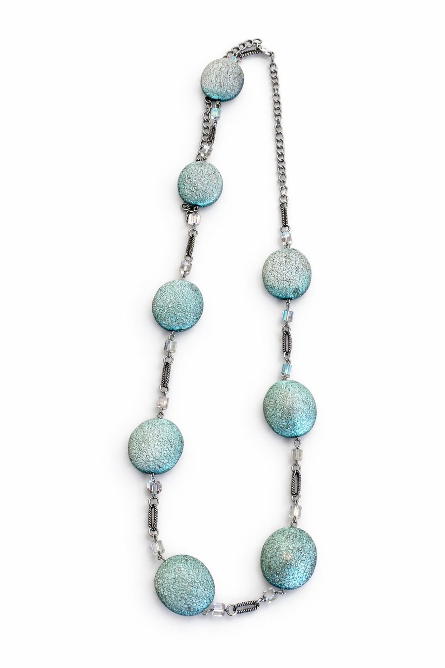 Catenine: Damen Halskette Perlen Grau Blau 41cm – Nuovo e nell'imballaggio originale da Fully venduto da VaneaSelection 1