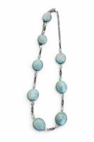 Sautoir Kette Grau/Blau Boho