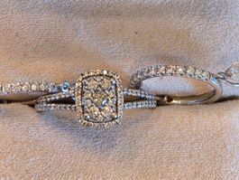 Diamatring und Ohrschmuck 18K weissgold