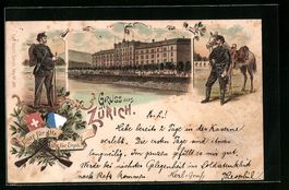 Litho Zürich, Soldaten und Partie am Wa