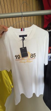 Tommy Hilfiger T-Shirt Weiss M, 1985 Logo, Sommer Edition!