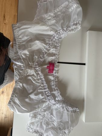Dirndlbluse Krüger weiss mit Spitze Grösse 36