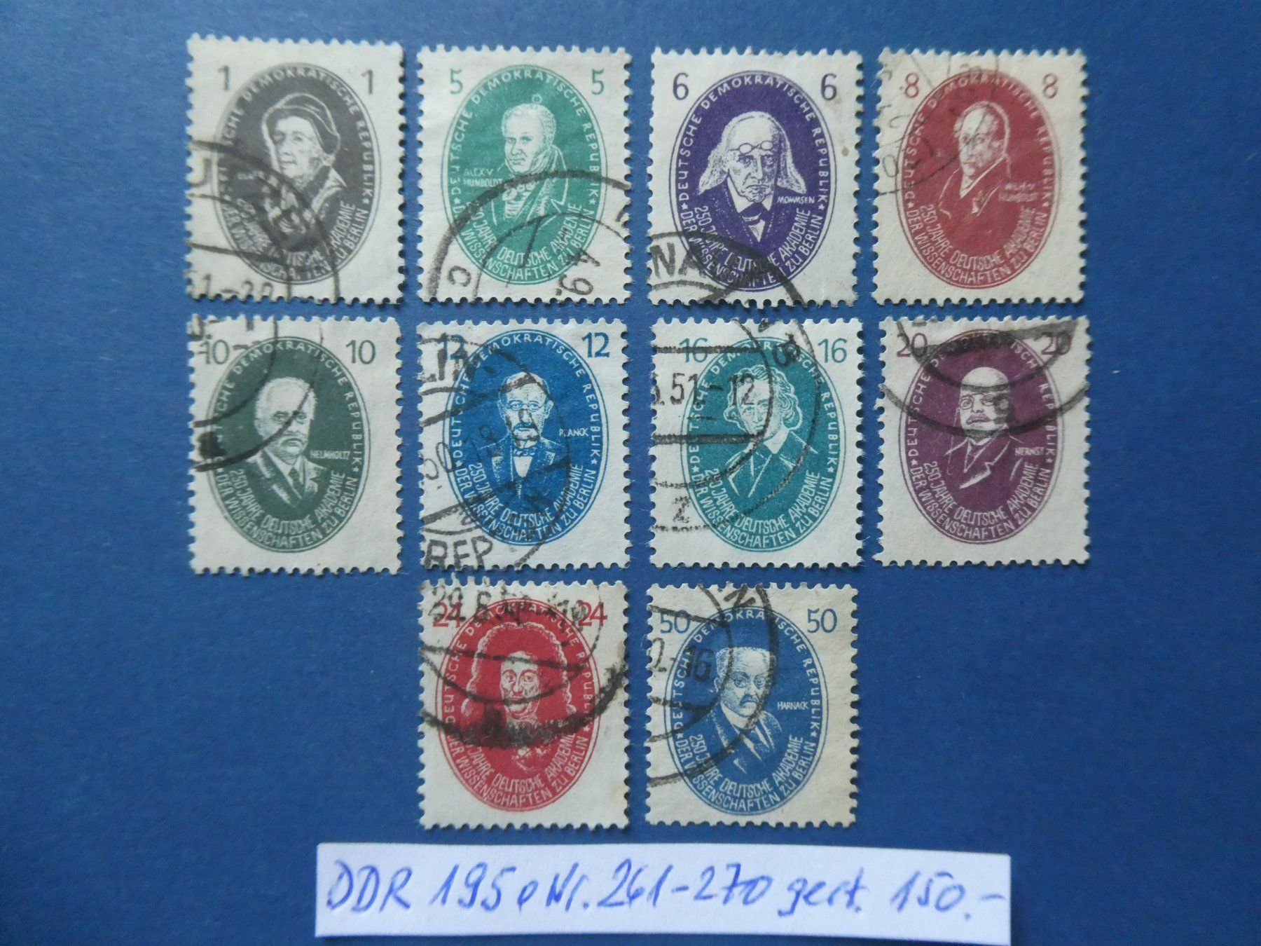 Tutti i francobolli: DDR 1950 Nr. 261-270 gestempelt – Usato da Lausen venduto da Herbamare01