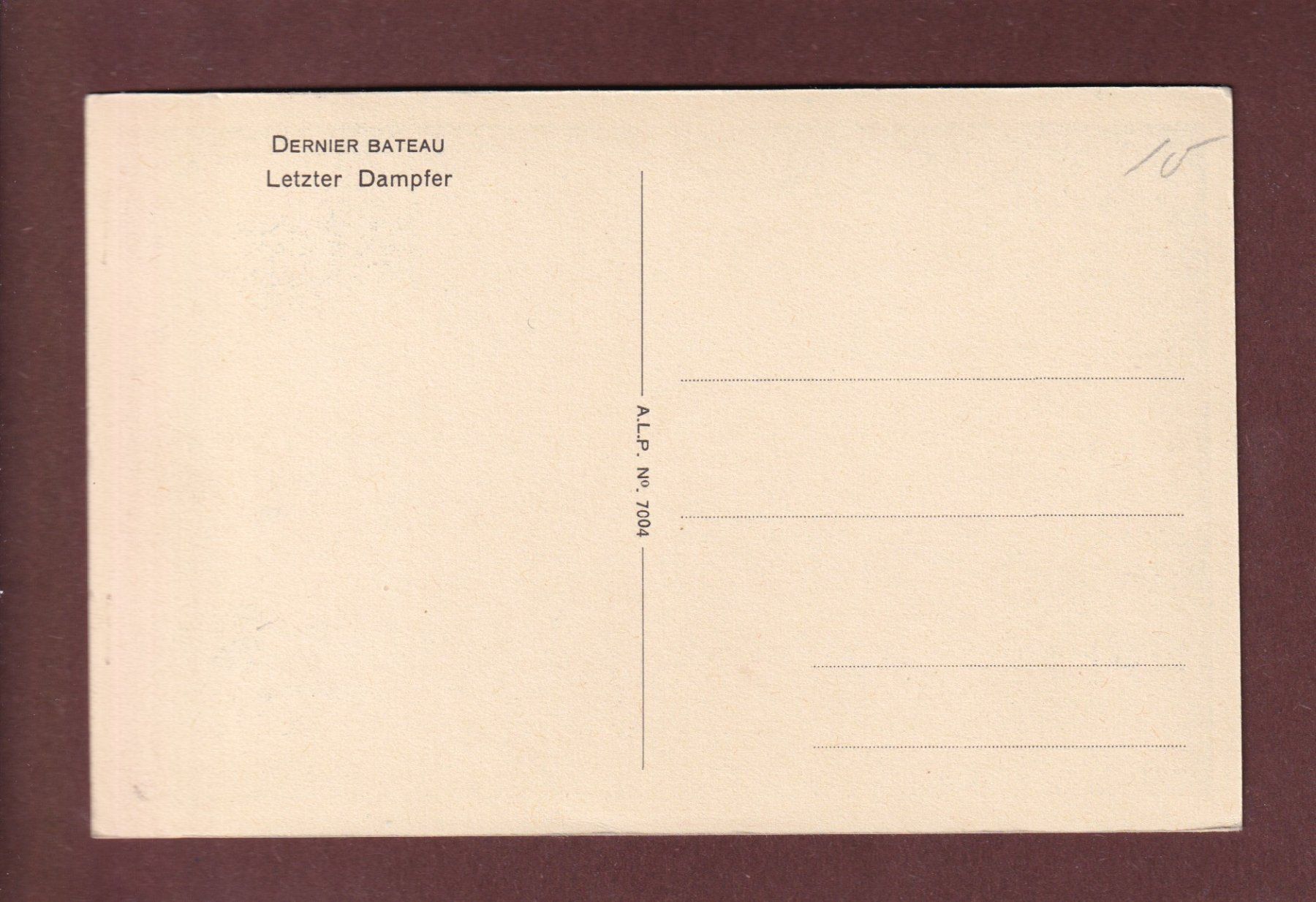 Cartoline postali: LAC LEMAN - Dernier bateau – Usato da Pully venduto da nicecards-shop 1