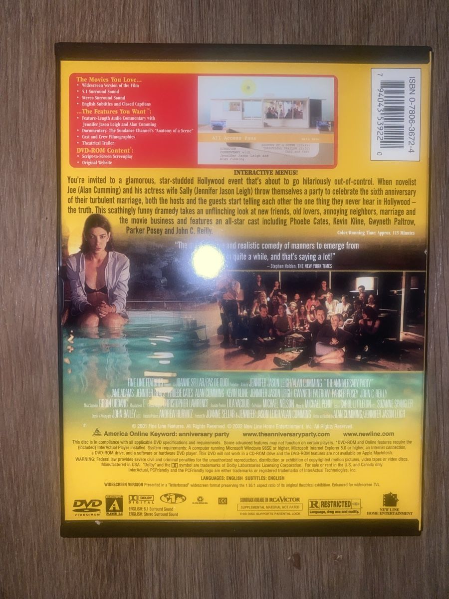 Tutti i DVDs: DVD - The Anniversary Party - Code 1 – Usato da Rüschlikon venduto da Granulat204 1