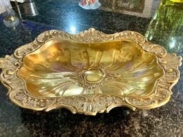 JUGENDSTIL SCHALE MESSINGGUSS FRANKREICH UM 1900