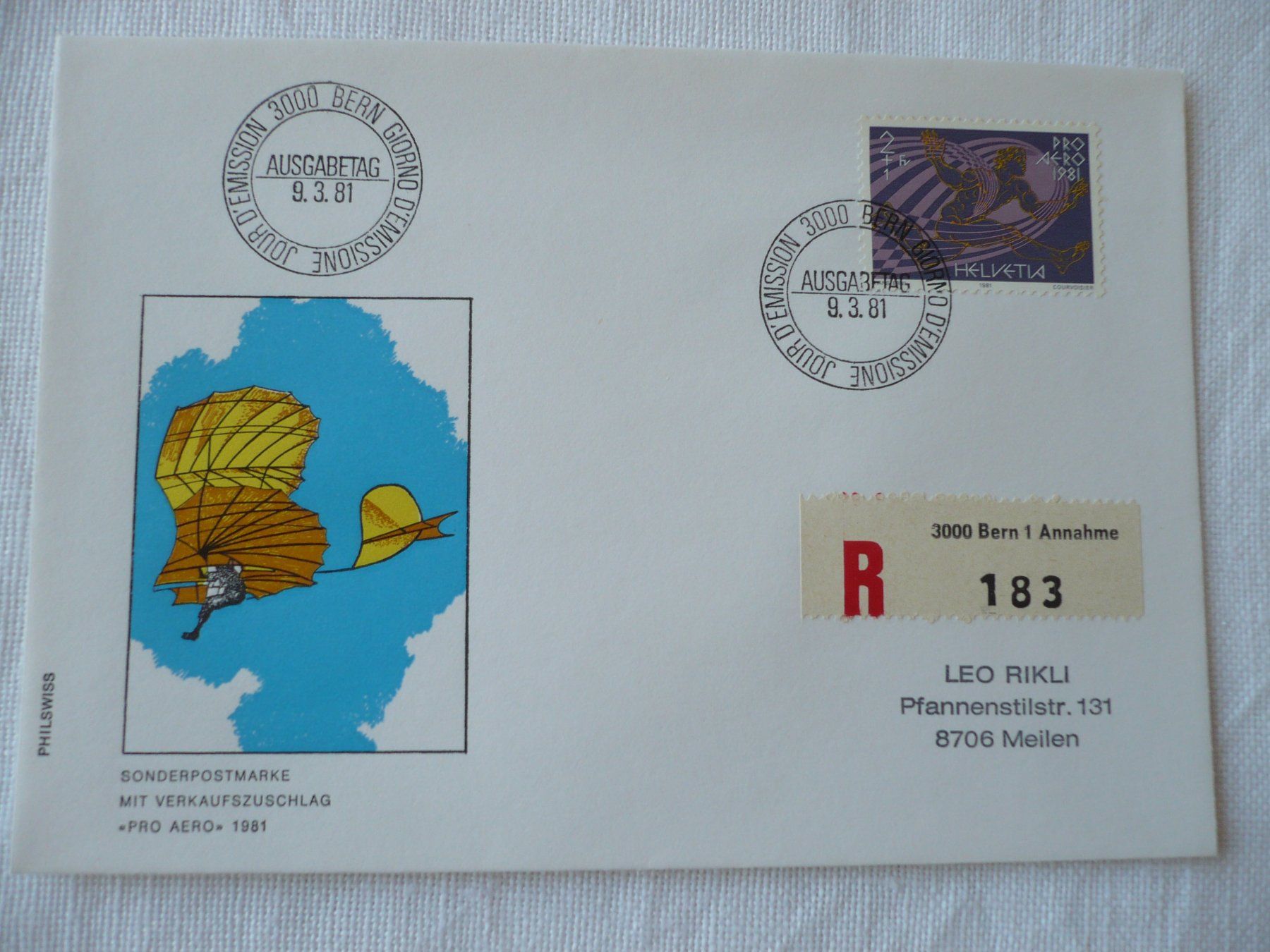 Alle Briefmarken: 1981 FDC Pro Aero SBK F48 – Gebraucht aus Zürich von saltandpepper008
