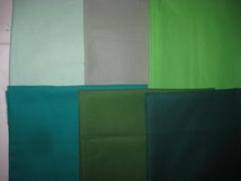 Baumwollstoffe grüne Farben 6 Reststücke!
