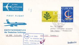 Erstflug Lufthansa Genf - Sao Paulo 1966, ab FL