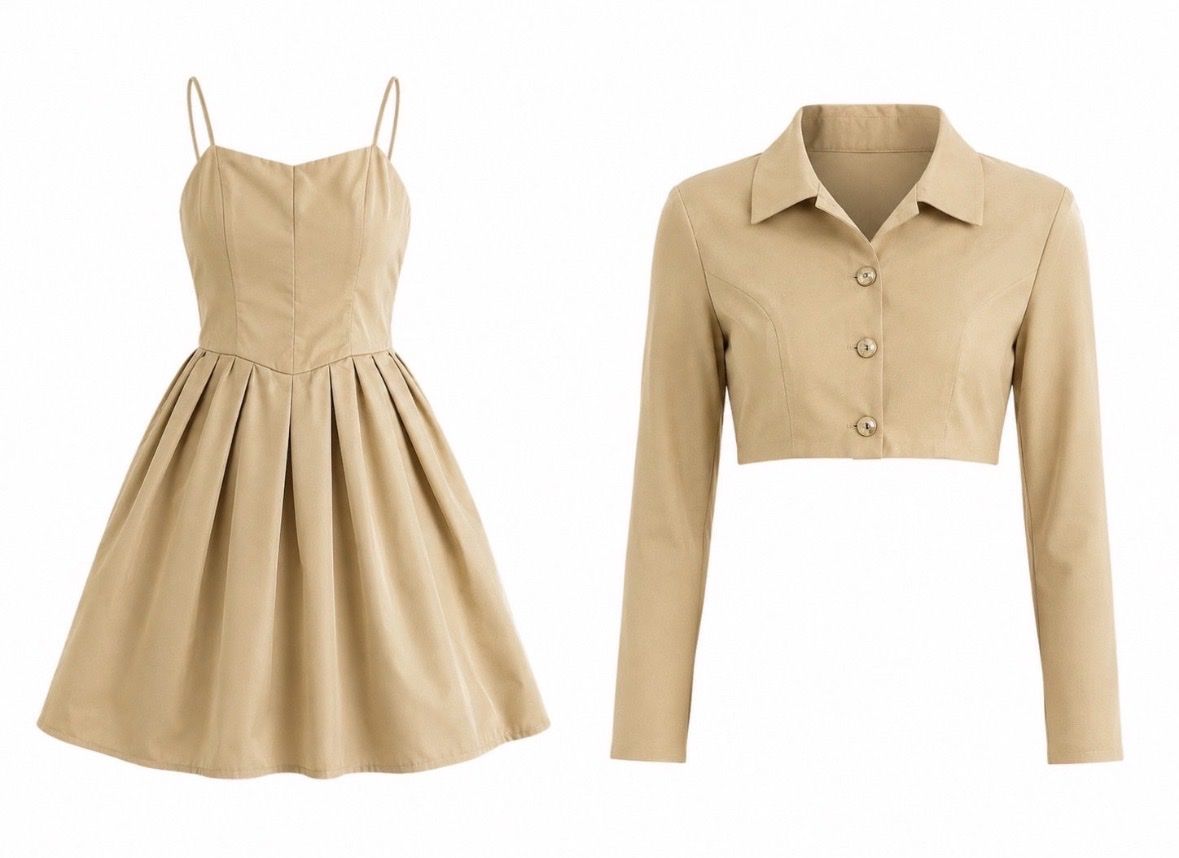 Shein Vestiti: Beiges Cocktailkleid mit Bolero – Usato da Sevelen venduto da tracy95 1