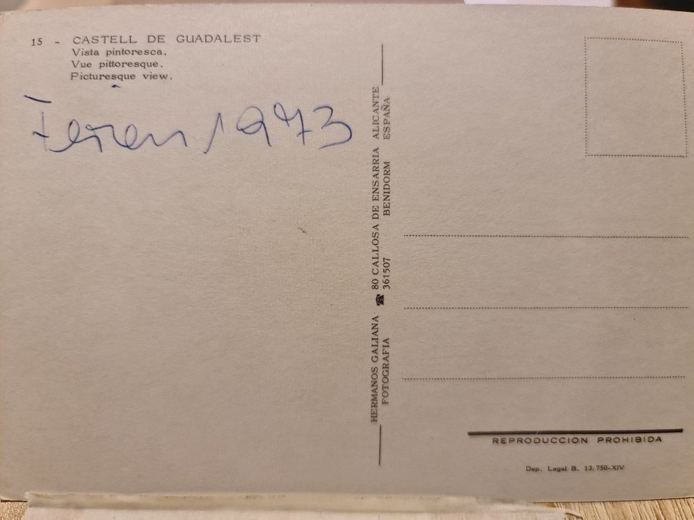 Cartoline postali: Ansichtskarte Castell de Guadalest – Usato da Dintikon venduto da Vexi 1