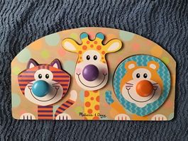 Holzpuzzle Tiere, guter Zustand, 12 M+
