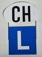 Lernfahrschild L-Schild 12cm, Kunststoff + CH Klebe-Schild