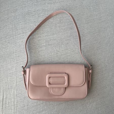 Handtasche rosa Lederimitat Schultertasche neuwertig